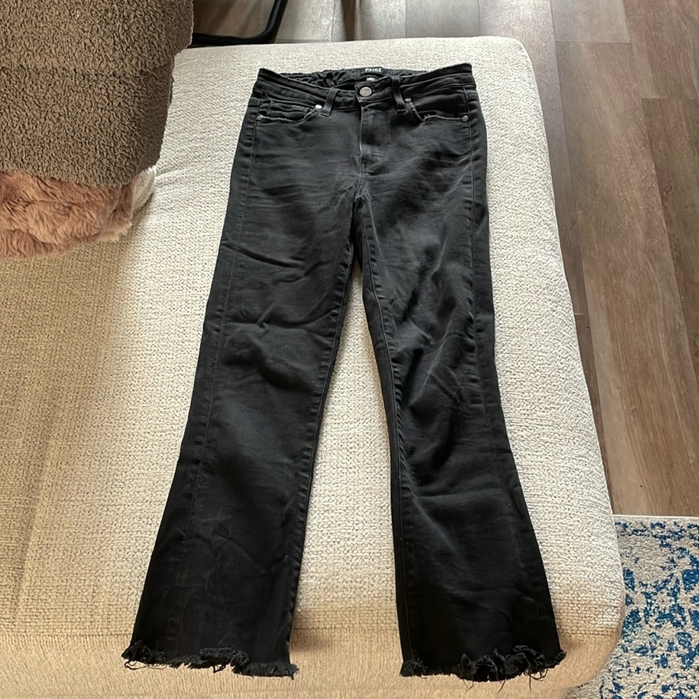 PAIGE Colette crop flare black jeans